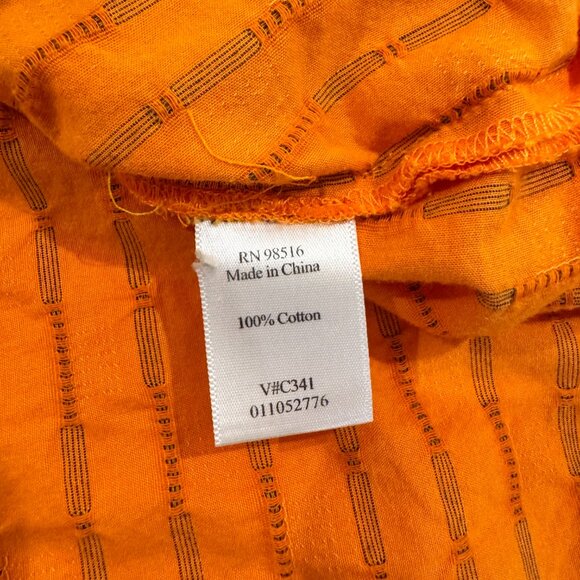 Coldwater Creek Orange Striped Sleeveless Button Down Blouse Women’s Large Boho - Picture 11 of 12